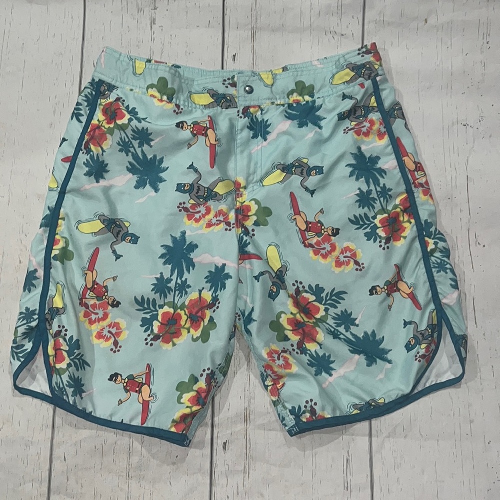 Dc Mens blue robin swim shorts